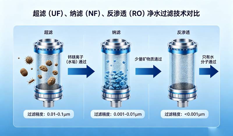 纳滤、超滤、反渗透过滤，三种过滤方式的优缺点有哪些
